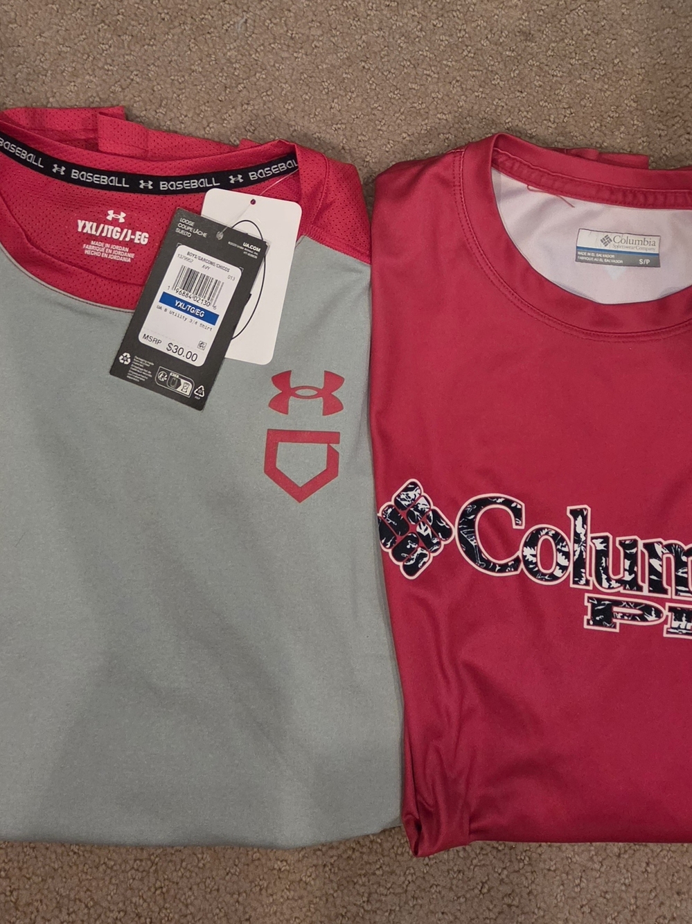 Under Armour Baseball Tee 3/4 sleeve NWT, columbia PFG long sleeve shirt